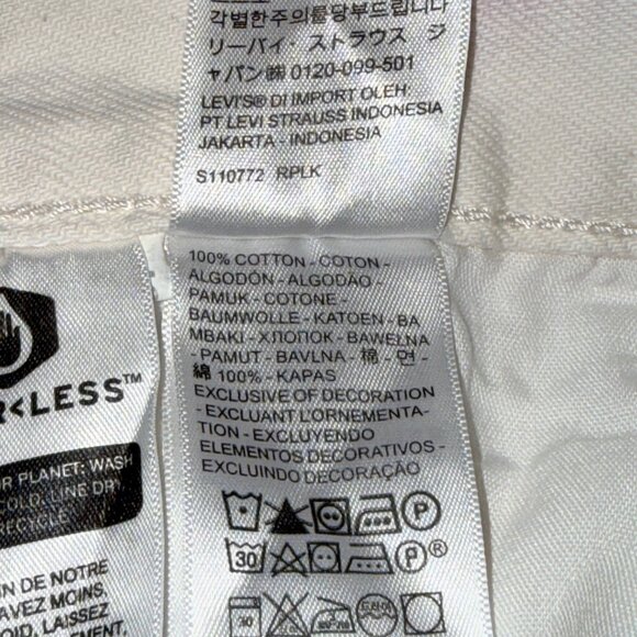 Levis 501 Jeans Unisex W31 L30 White Cotton Tie-Dye Button Fly Straight Fit - Picture 8 of 11